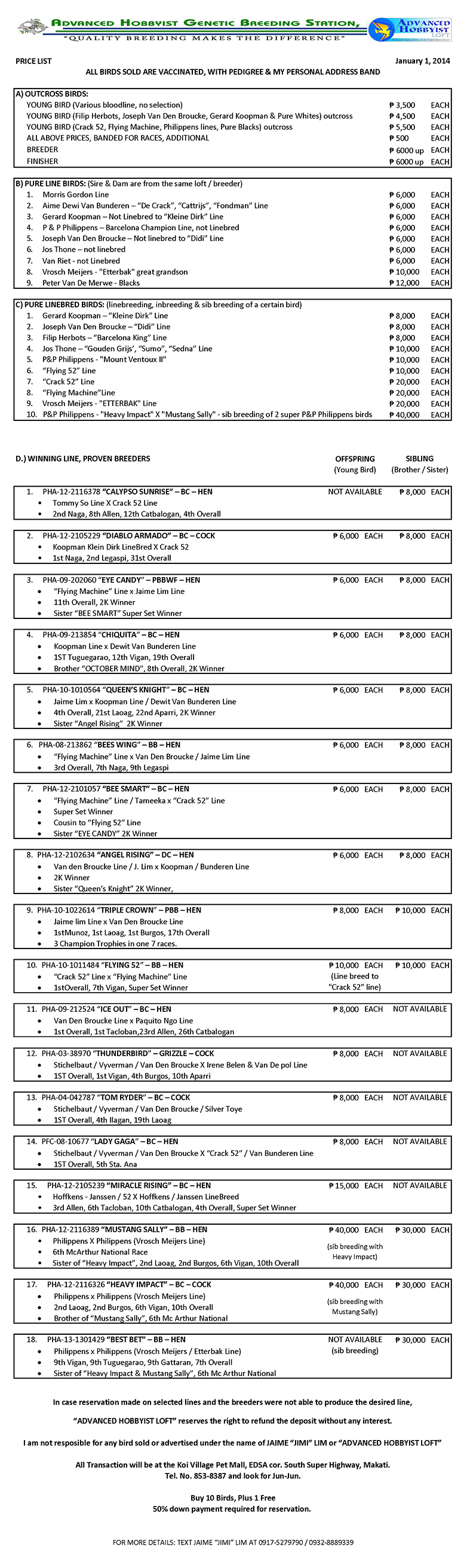 PriceList Straight 010614